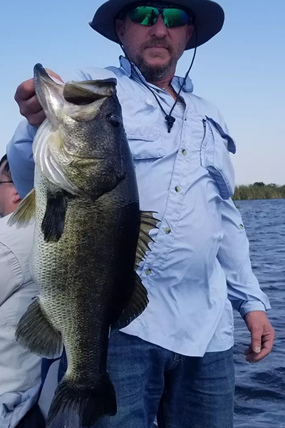 Another Hugh Largemouth Bass caught near Fellsmere, FL in Stick Mash or Headwaters Lake.