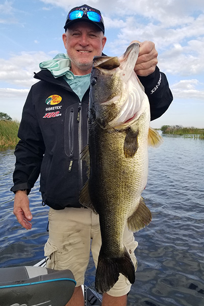 Hugh Largemouth Bass caught near Fellsmere, FL in Stick Mash or Headwaters Lake.